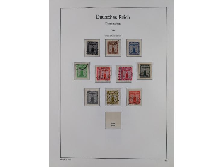 1872/1945, gestempelte Sammlung ab Brustschilde, mit vielen 5 M. Werten, Zeppelinen, Blocks und Dienstmarken, meist gute Erha