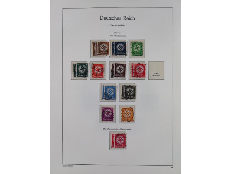 1872/1945, gestempelte Sammlung ab Brustschilde, mit vielen 5 M. Werten, Zeppelinen, Blocks und Dienstmarken, meist gute Erha