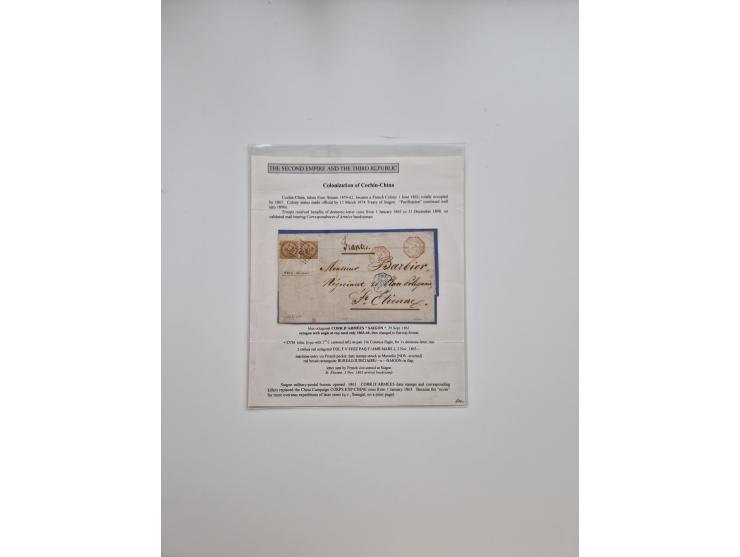 1812/1936, 58 covers and cards, some better frankings and usages throughout, noted a fine section of French Colonies and mari