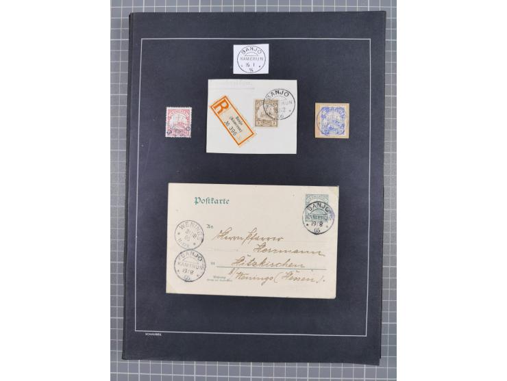 1898/1914 (ca.), Abong-Mbang bis Viktoria, interessante gestempelte Sammlung mit 31 Briefen und Karten mit besseren Stempeln 