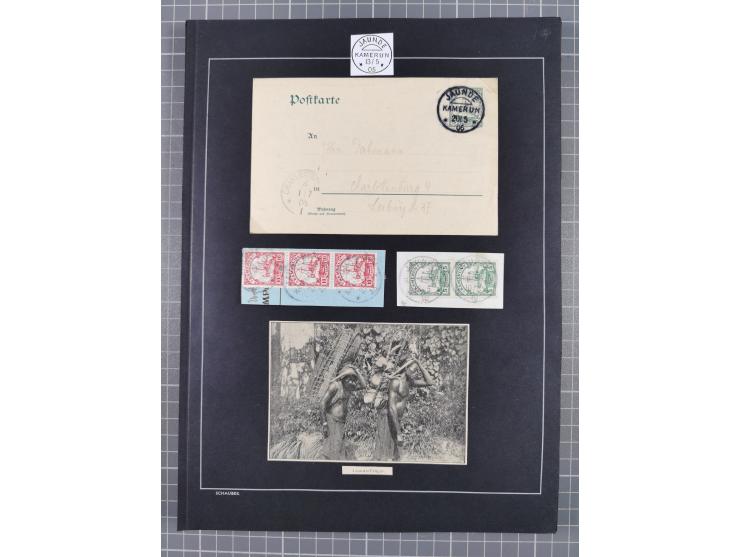 1898/1914 (ca.), Abong-Mbang bis Viktoria, interessante gestempelte Sammlung mit 31 Briefen und Karten mit besseren Stempeln 