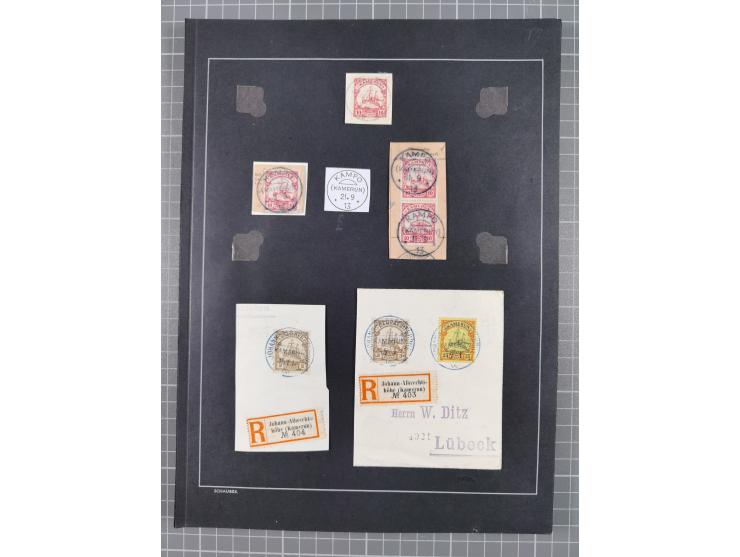 1898/1914 (ca.), Abong-Mbang bis Viktoria, interessante gestempelte Sammlung mit 31 Briefen und Karten mit besseren Stempeln 