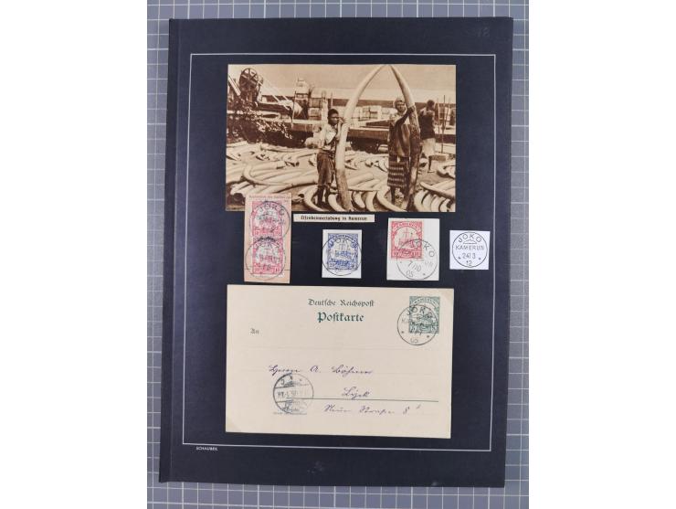 1898/1914 (ca.), Abong-Mbang bis Viktoria, interessante gestempelte Sammlung mit 31 Briefen und Karten mit besseren Stempeln 