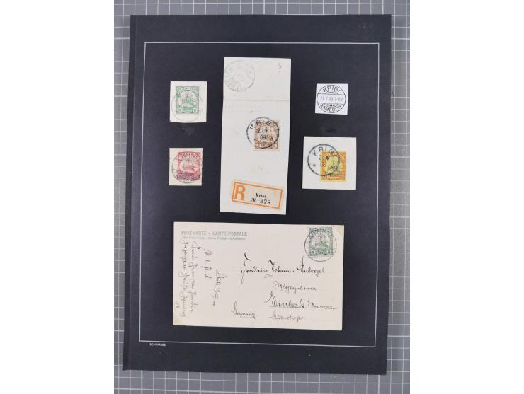 1898/1914 (ca.), Abong-Mbang bis Viktoria, interessante gestempelte Sammlung mit 31 Briefen und Karten mit besseren Stempeln 