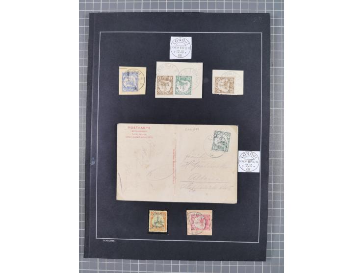 1898/1914 (ca.), Abong-Mbang bis Viktoria, interessante gestempelte Sammlung mit 31 Briefen und Karten mit besseren Stempeln 