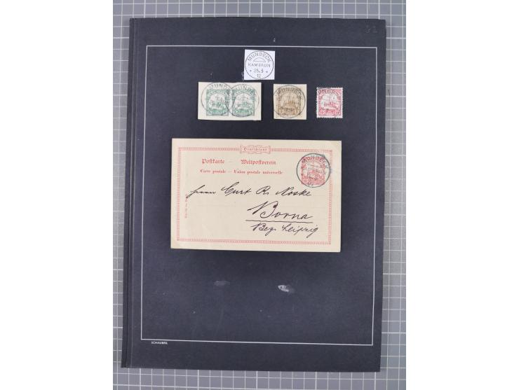 1898/1914 (ca.), Abong-Mbang bis Viktoria, interessante gestempelte Sammlung mit 31 Briefen und Karten mit besseren Stempeln 