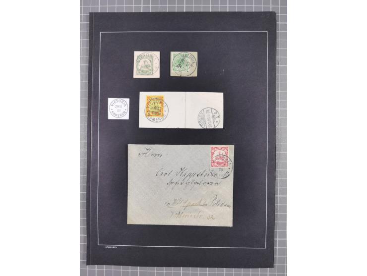 1898/1914 (ca.), Abong-Mbang bis Viktoria, interessante gestempelte Sammlung mit 31 Briefen und Karten mit besseren Stempeln 