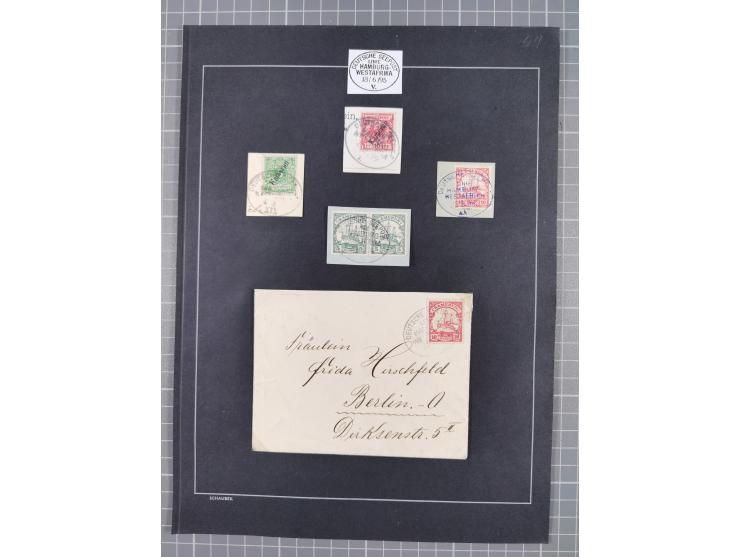 1898/1914 (ca.), Abong-Mbang bis Viktoria, interessante gestempelte Sammlung mit 31 Briefen und Karten mit besseren Stempeln 