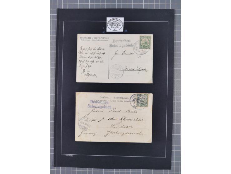 1898/1914 (ca.), Abong-Mbang bis Viktoria, interessante gestempelte Sammlung mit 31 Briefen und Karten mit besseren Stempeln 