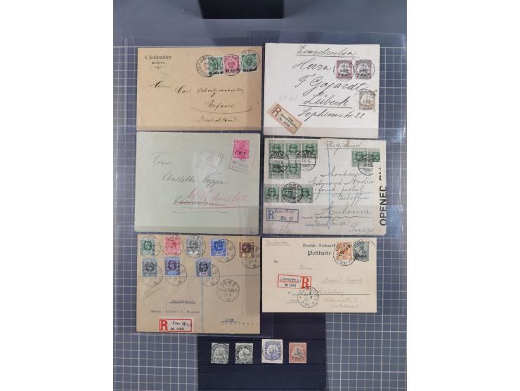 1895/1915, 25 Briefe und Karten, sowie ein Vorderseiter, inklusive Vorläufer, mit besseren Frankaturen und Verwendungen, dabe