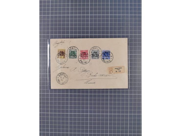 1915/19, 15 Briefen und Karten mit besseren, meist eingeschriebenen Frankaturen, teils Zensur, dabei 1916 R-Brief mit “STATIO