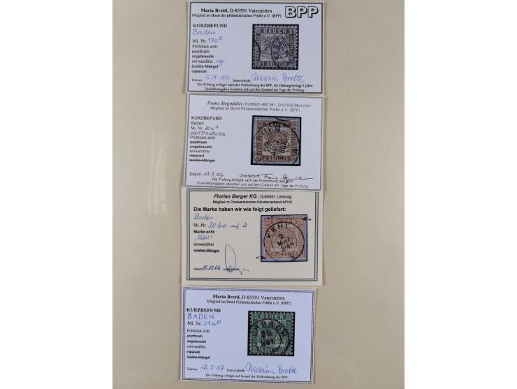 1851/68, gestempelte Sammlung inkl. Landpost-Portomarken und etlichen Farben. Dabei u.a. Mi.-Nr. 1a (tadellos, FA Stegmüller 