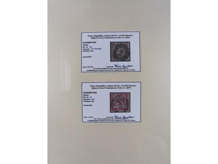 1851/68, gestempelte Sammlung inkl. Landpost-Portomarken und etlichen Farben. Dabei u.a. Mi.-Nr. 1a (tadellos, FA Stegmüller 