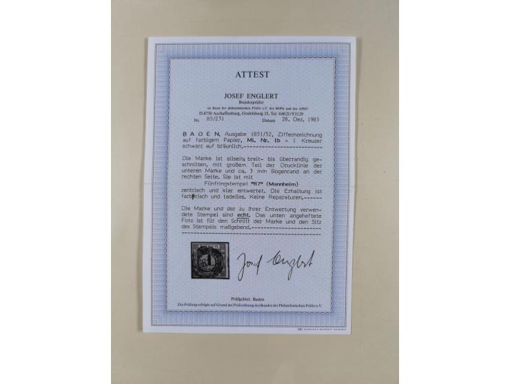 1851/68, gestempelte Sammlung inkl. Landpost-Portomarken und etlichen Farben. Dabei u.a. Mi.-Nr. 1a (tadellos, FA Stegmüller 