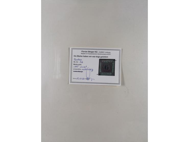 1851/68, gestempelte Sammlung inkl. Landpost-Portomarken und etlichen Farben. Dabei u.a. Mi.-Nr. 1a (tadellos, FA Stegmüller 