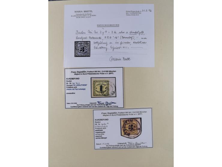 1851/68, gestempelte Sammlung inkl. Landpost-Portomarken und etlichen Farben. Dabei u.a. Mi.-Nr. 1a (tadellos, FA Stegmüller 