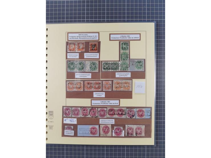 1850/67, gestempelte Sammlung inkl. 14 Briefen und Ganzsachen mit Farben, Paaren, schönen Briefstücken und weiteren Besonderh