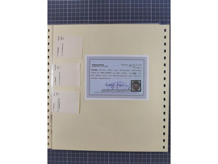 1850/67, gestempelte Sammlung inkl. 14 Briefen und Ganzsachen mit Farben, Paaren, schönen Briefstücken und weiteren Besonderh