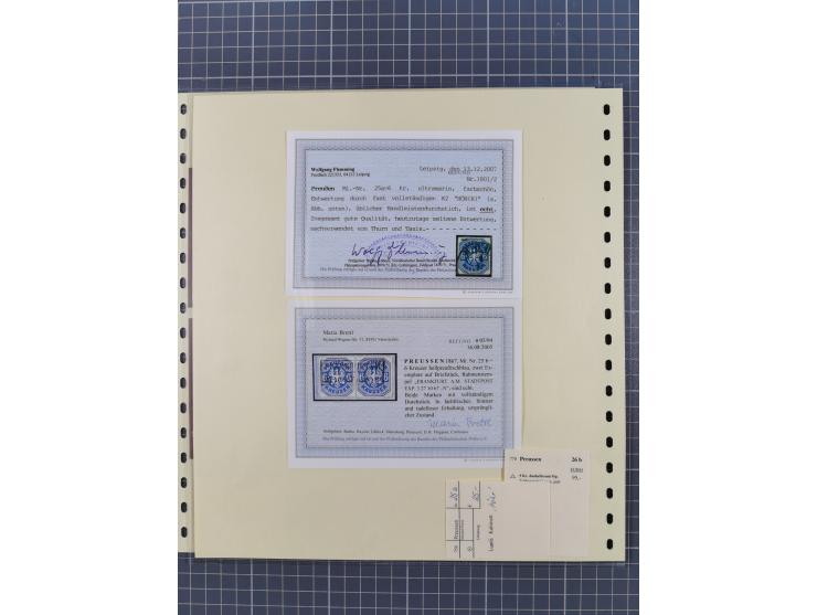 1850/67, gestempelte Sammlung inkl. 14 Briefen und Ganzsachen mit Farben, Paaren, schönen Briefstücken und weiteren Besonderh