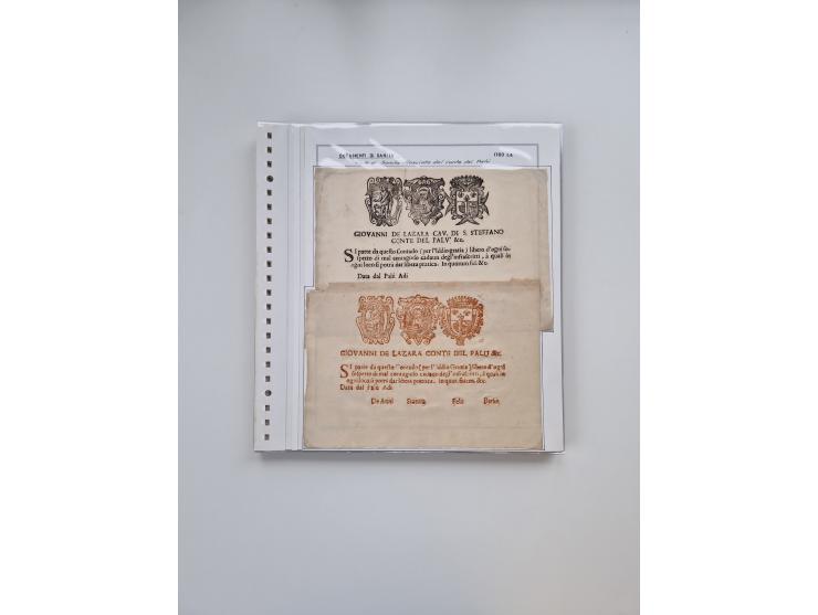 ITALIEN: 1631/1866, Sammlung mit 90 Briefen und Dokumenten mit Gesundheitsbescheinigungen und -ausweisen zu verschiedenen Epi