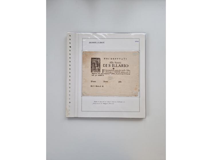 ITALIEN: 1631/1866, Sammlung mit 90 Briefen und Dokumenten mit Gesundheitsbescheinigungen und -ausweisen zu verschiedenen Epi