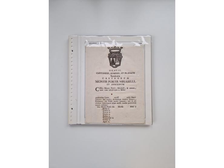 ITALIEN: 1631/1866, Sammlung mit 90 Briefen und Dokumenten mit Gesundheitsbescheinigungen und -ausweisen zu verschiedenen Epi