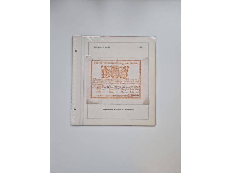 ITALIEN: 1631/1866, Sammlung mit 90 Briefen und Dokumenten mit Gesundheitsbescheinigungen und -ausweisen zu verschiedenen Epi