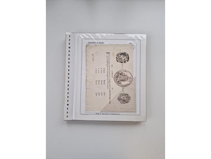 ITALIEN: 1631/1866, Sammlung mit 90 Briefen und Dokumenten mit Gesundheitsbescheinigungen und -ausweisen zu verschiedenen Epi