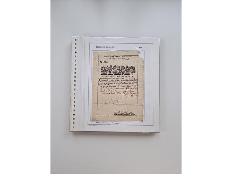 ITALIEN: 1631/1866, Sammlung mit 90 Briefen und Dokumenten mit Gesundheitsbescheinigungen und -ausweisen zu verschiedenen Epi