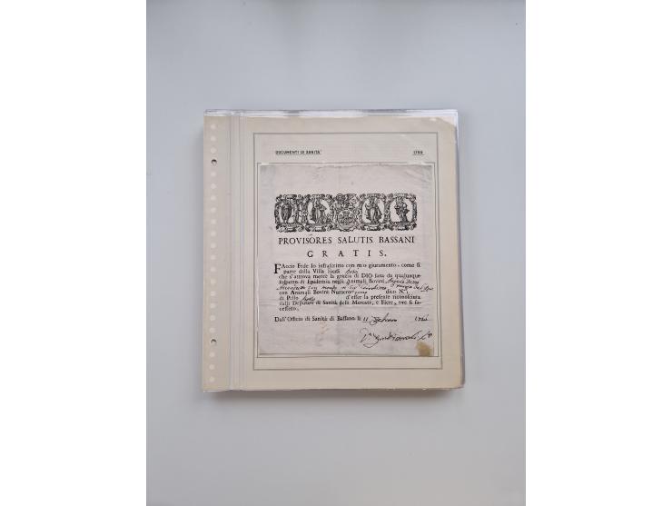 ITALIEN: 1631/1866, Sammlung mit 90 Briefen und Dokumenten mit Gesundheitsbescheinigungen und -ausweisen zu verschiedenen Epi