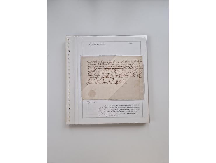 ITALIEN: 1631/1866, Sammlung mit 90 Briefen und Dokumenten mit Gesundheitsbescheinigungen und -ausweisen zu verschiedenen Epi