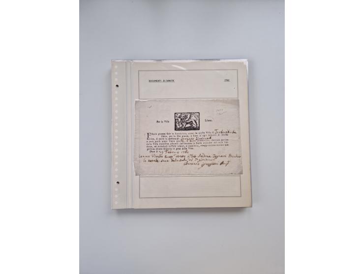 ITALIEN: 1631/1866, Sammlung mit 90 Briefen und Dokumenten mit Gesundheitsbescheinigungen und -ausweisen zu verschiedenen Epi