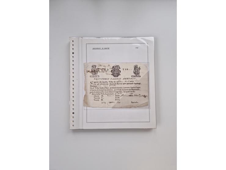 ITALIEN: 1631/1866, Sammlung mit 90 Briefen und Dokumenten mit Gesundheitsbescheinigungen und -ausweisen zu verschiedenen Epi