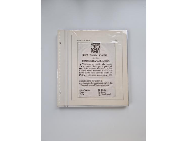 ITALIEN: 1631/1866, Sammlung mit 90 Briefen und Dokumenten mit Gesundheitsbescheinigungen und -ausweisen zu verschiedenen Epi