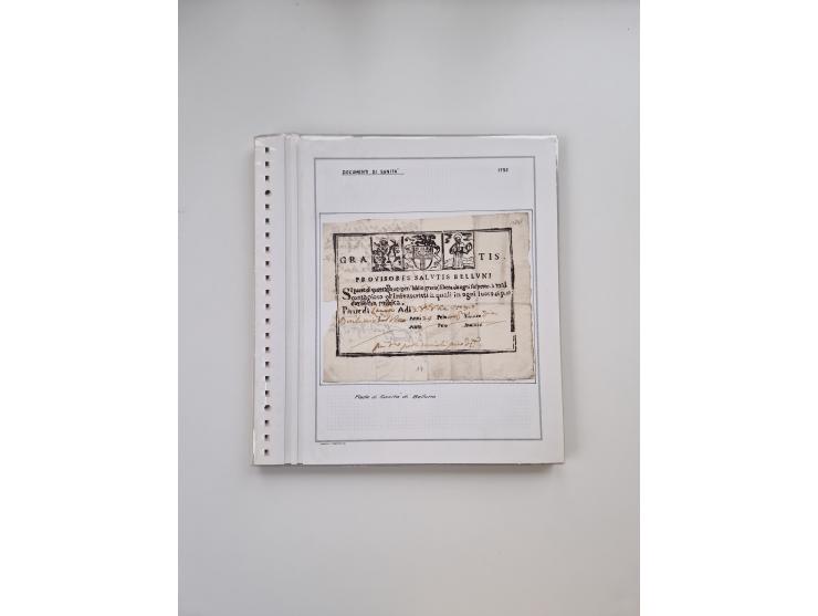 ITALIEN: 1631/1866, Sammlung mit 90 Briefen und Dokumenten mit Gesundheitsbescheinigungen und -ausweisen zu verschiedenen Epi