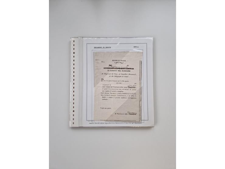 ITALIEN: 1631/1866, Sammlung mit 90 Briefen und Dokumenten mit Gesundheitsbescheinigungen und -ausweisen zu verschiedenen Epi