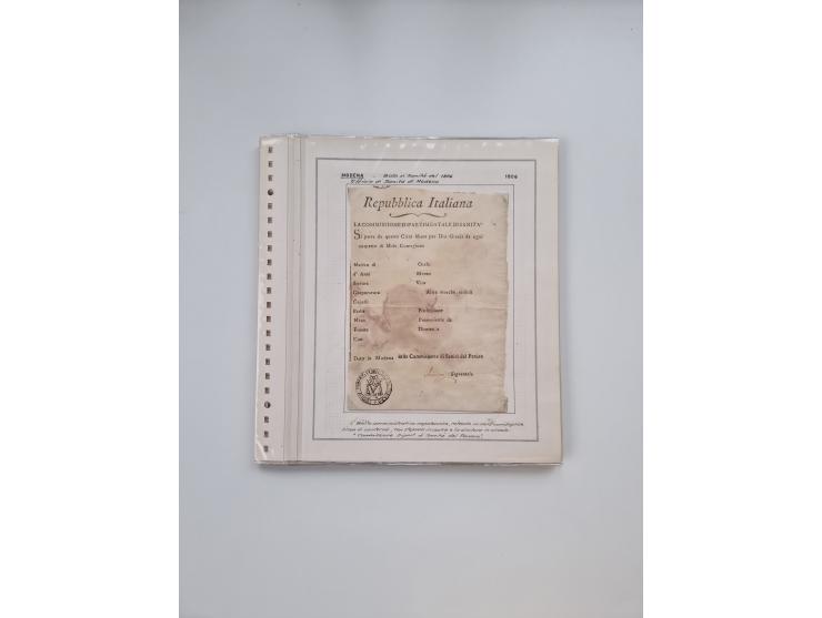 ITALIEN: 1631/1866, Sammlung mit 90 Briefen und Dokumenten mit Gesundheitsbescheinigungen und -ausweisen zu verschiedenen Epi