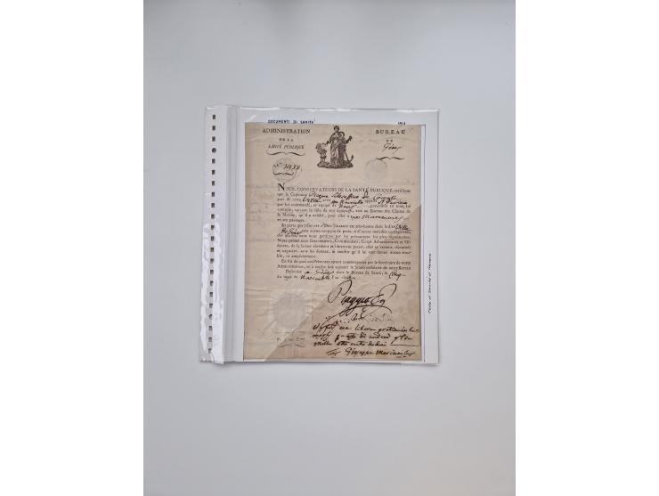 ITALIEN: 1631/1866, Sammlung mit 90 Briefen und Dokumenten mit Gesundheitsbescheinigungen und -ausweisen zu verschiedenen Epi