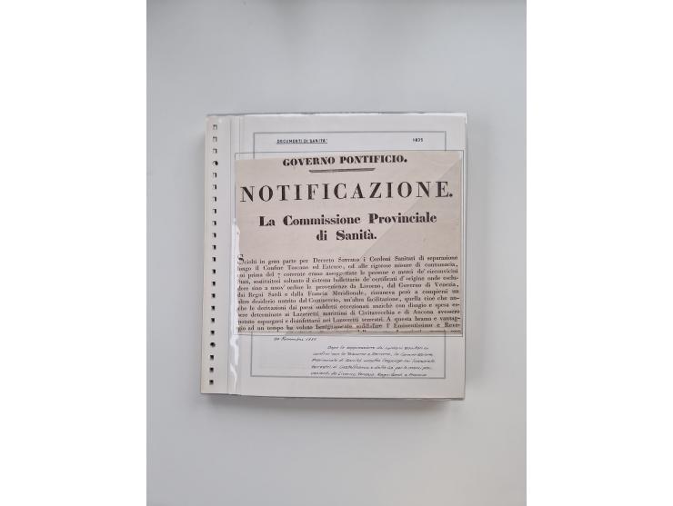 ITALIEN: 1631/1866, Sammlung mit 90 Briefen und Dokumenten mit Gesundheitsbescheinigungen und -ausweisen zu verschiedenen Epi