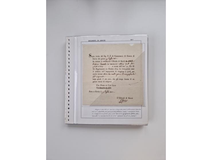 ITALIEN: 1631/1866, Sammlung mit 90 Briefen und Dokumenten mit Gesundheitsbescheinigungen und -ausweisen zu verschiedenen Epi