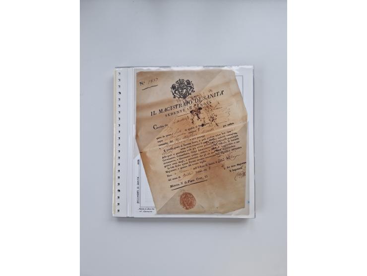 ITALIEN: 1631/1866, Sammlung mit 90 Briefen und Dokumenten mit Gesundheitsbescheinigungen und -ausweisen zu verschiedenen Epi