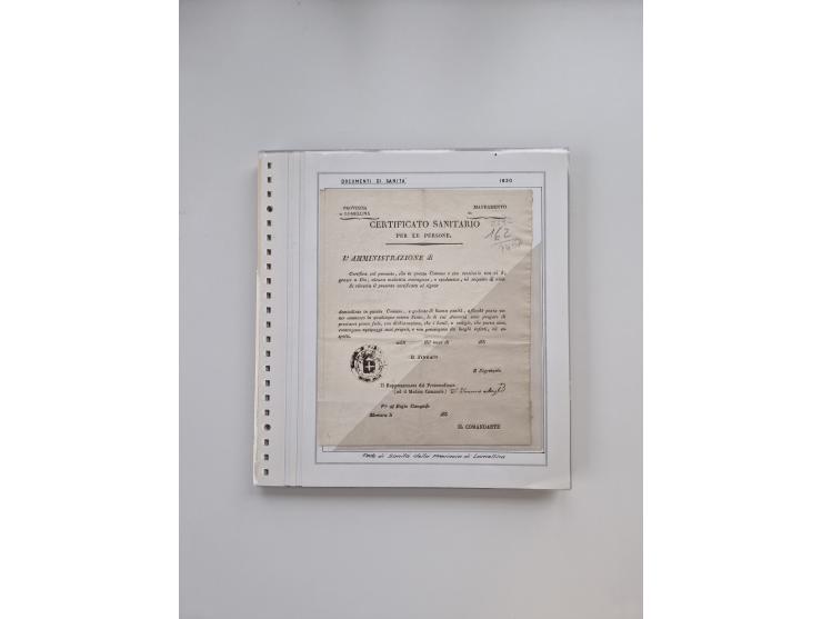 ITALIEN: 1631/1866, Sammlung mit 90 Briefen und Dokumenten mit Gesundheitsbescheinigungen und -ausweisen zu verschiedenen Epi