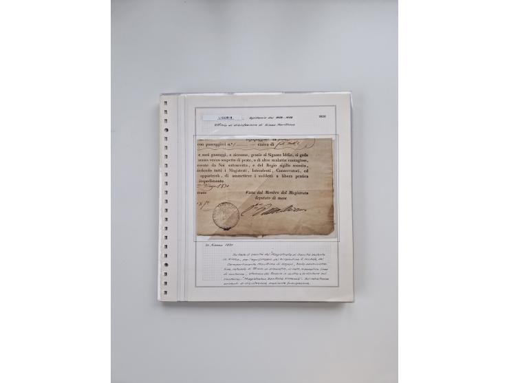 ITALIEN: 1631/1866, Sammlung mit 90 Briefen und Dokumenten mit Gesundheitsbescheinigungen und -ausweisen zu verschiedenen Epi