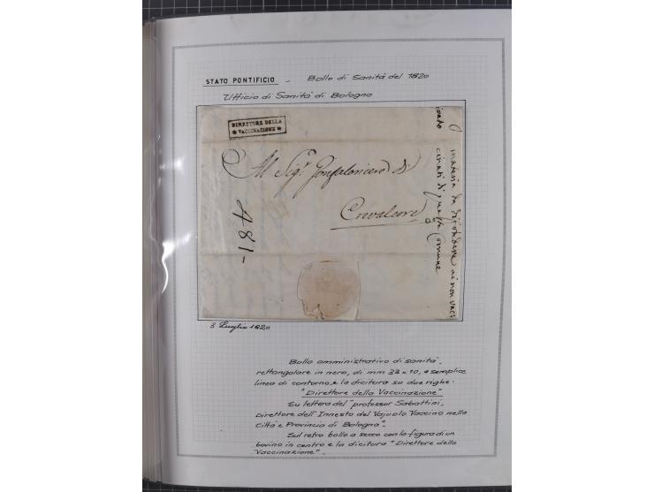 ITALIEN: 1807/1866, Sammlung mit 42 Briefen und Dokumenten, angefangen mit zwei Briefen aus 1807 mit “Il Delegato per la Vacc