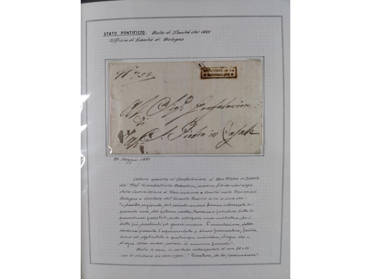 ITALIEN: 1807/1866, Sammlung mit 42 Briefen und Dokumenten, angefangen mit zwei Briefen aus 1807 mit “Il Delegato per la Vacc