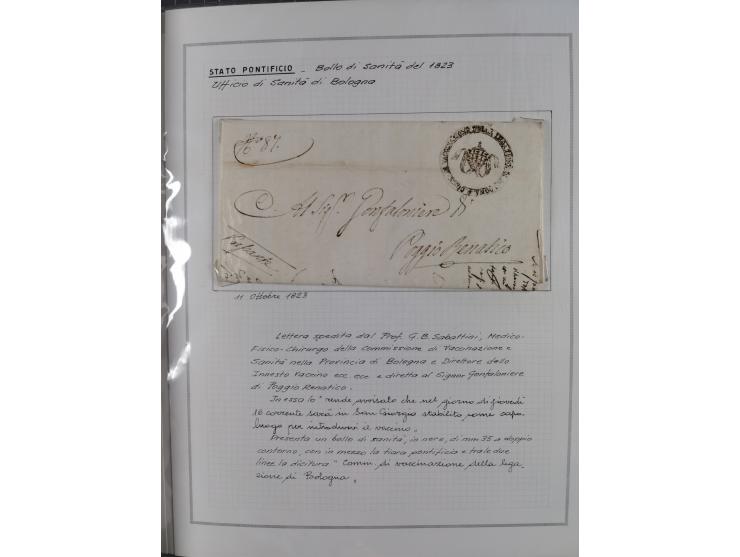 ITALIEN: 1807/1866, Sammlung mit 42 Briefen und Dokumenten, angefangen mit zwei Briefen aus 1807 mit “Il Delegato per la Vacc