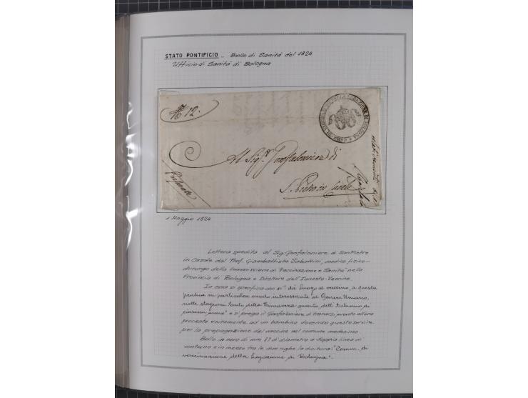 ITALIEN: 1807/1866, Sammlung mit 42 Briefen und Dokumenten, angefangen mit zwei Briefen aus 1807 mit “Il Delegato per la Vacc