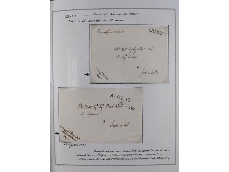 ITALIEN: 1807/1866, Sammlung mit 42 Briefen und Dokumenten, angefangen mit zwei Briefen aus 1807 mit “Il Delegato per la Vacc