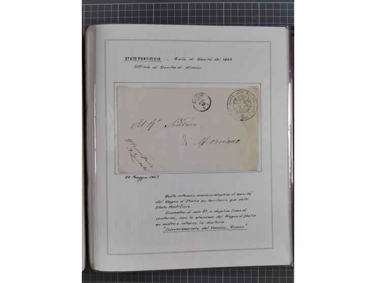ITALIEN: 1807/1866, Sammlung mit 42 Briefen und Dokumenten, angefangen mit zwei Briefen aus 1807 mit “Il Delegato per la Vacc
