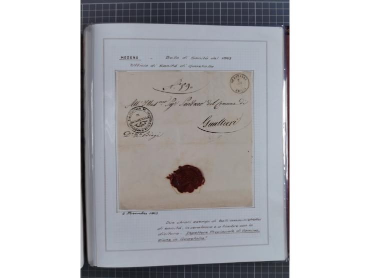 ITALIEN: 1807/1866, Sammlung mit 42 Briefen und Dokumenten, angefangen mit zwei Briefen aus 1807 mit “Il Delegato per la Vacc